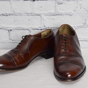 Vintage Men's Allan Temple Imperials Brown Leather Cap Toe Oxford Dress Shoes